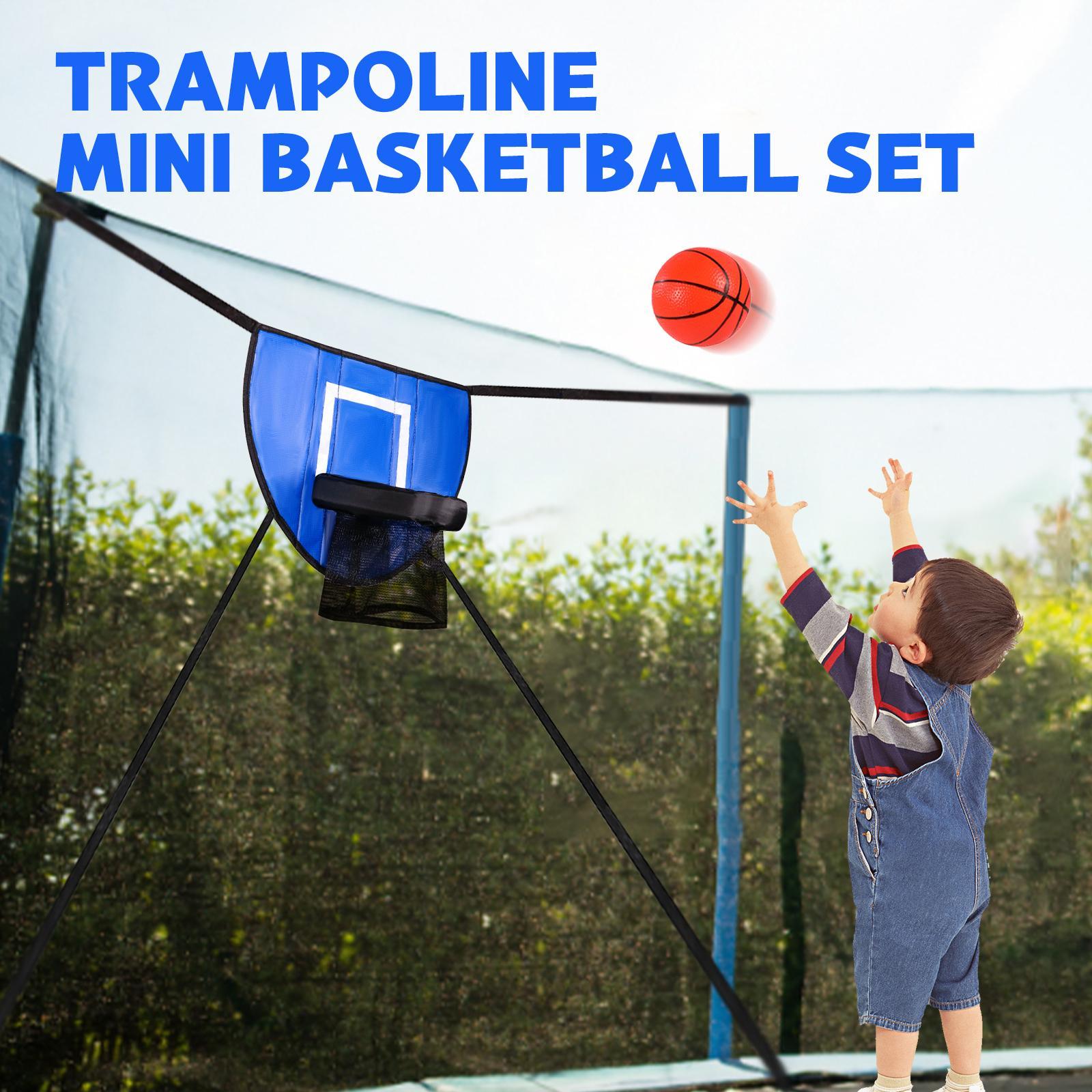 Basketball Hoop for Trampoline Sun Protection with Ball Pump Basketball Rack