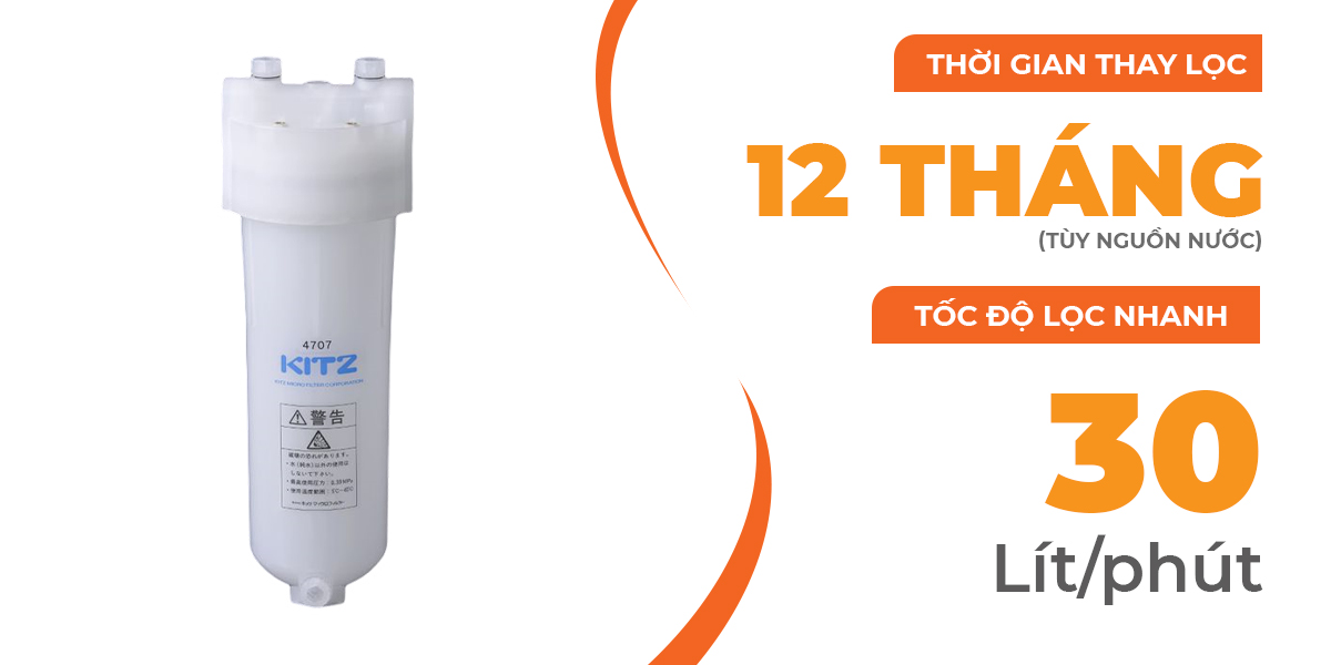 Bộ lọc tổng Callme Kitz PUH-TR-1 - Công suất lớn 30 lít/phút, lọc tổng đầu nguồn cao cấp, công nghệ màng lọc sợi rỗng - Hàng nhập khẩu Nhật Bản