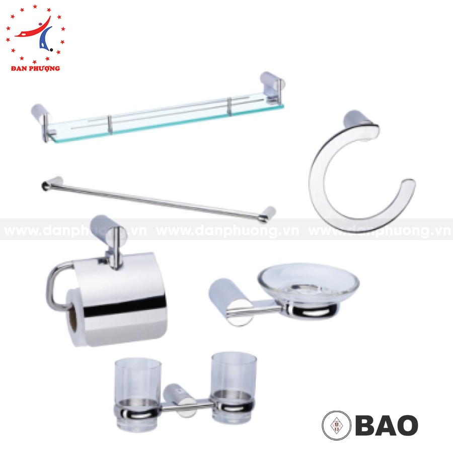 Combo phụ kiện nhà tắm 6 món Inox 304 cao cấp - Đầy đủ phụ kiện đi kèm, dễ dàng lắp đặt VN6A