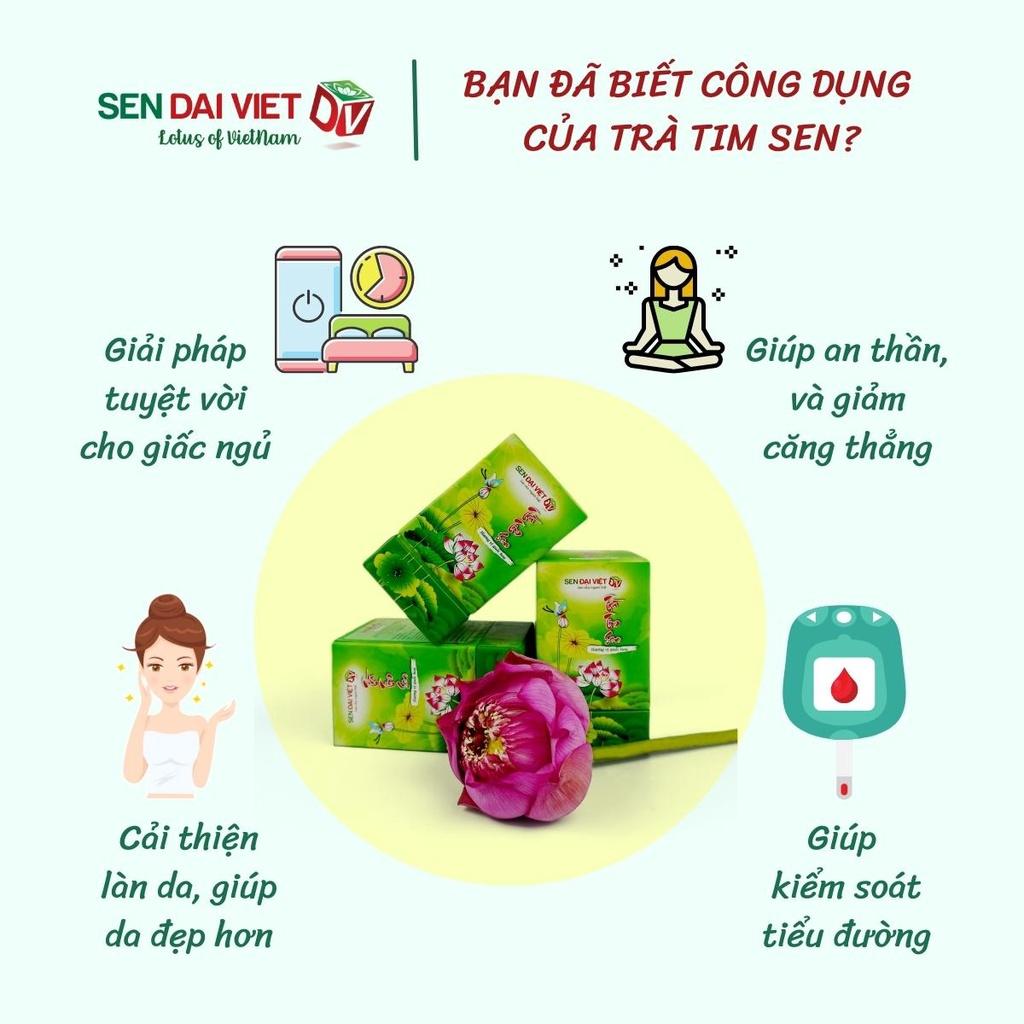 Trà Tim Sen Thượng Hạng- 100% Tim Sen, Giấc Ngủ Ngon, Sức Khỏe Tốt, ĐV- Sen Đại Việt- Hộp 100g