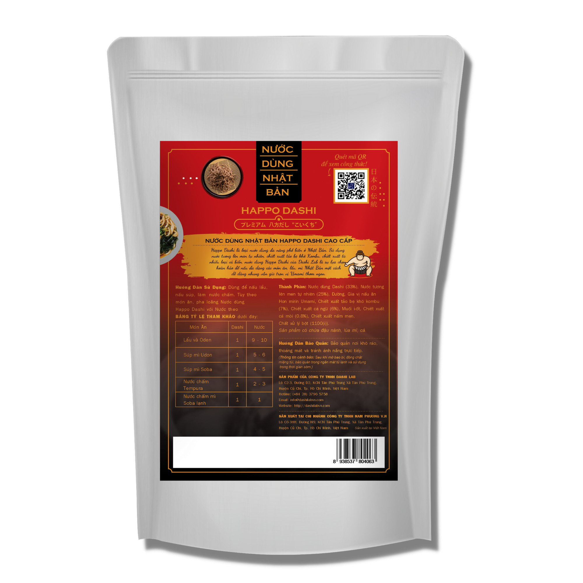 Nước Dùng Happo Dashi Nhật Bản Cao Cấp (Vị đậm) - Dashi Lab - 1kg/túi