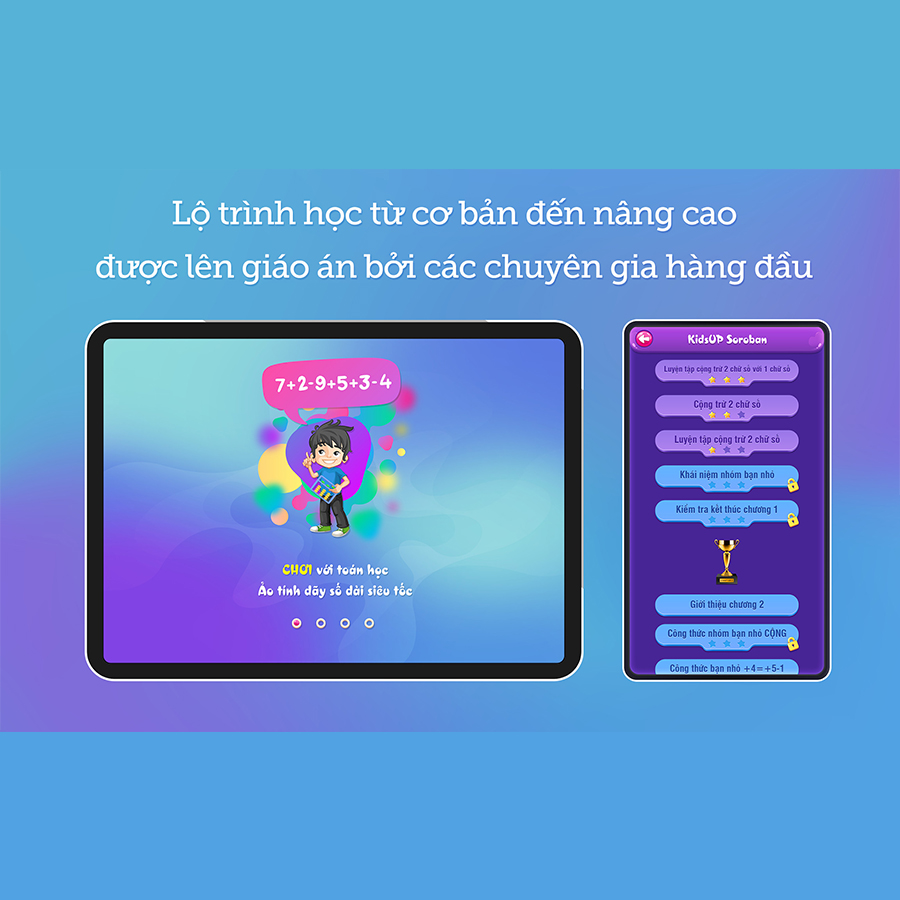 Thẻ học Kids Up - KidsUP Soroban Toán tư duy - Gói 1 năm tặng 6 tháng miễn phí