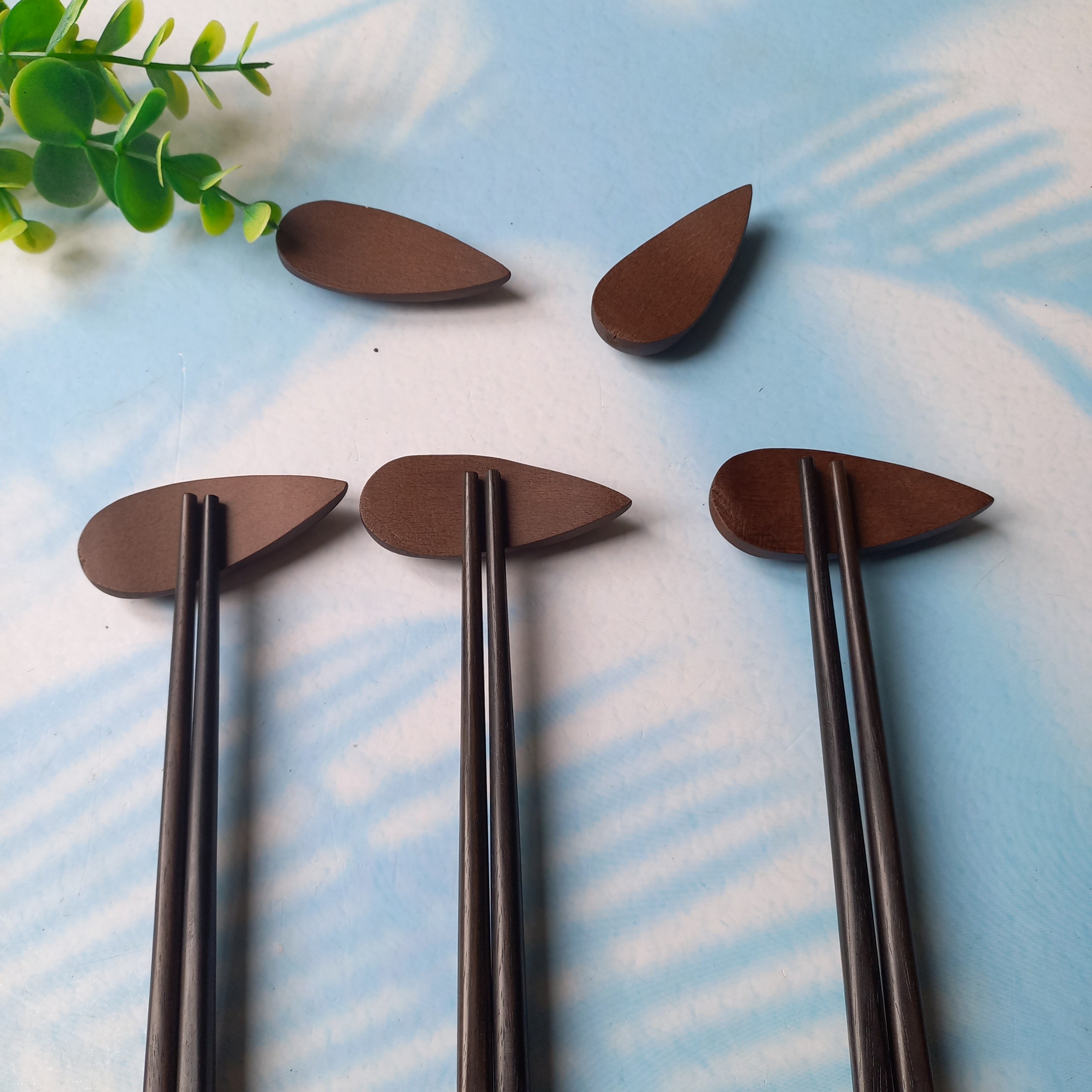 Đũa Gỗ Mun Khảm Trai Trắng 25cm An Toàn Sức Khỏe Bền Đẹp, Đũa Gỗ Nhẹ Tiện Lợi