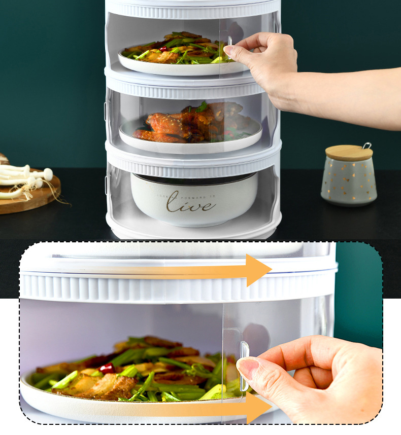 Lồng bàn đậy thức ăn tiện dụng có thể lắp thành tầng