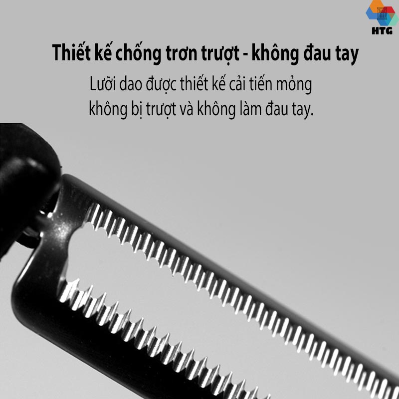 Dụng cụ bào nạo củ quả, gọt vỏ Huohou HU0035 hình răng cưa, xoay 90 độ, inox, hàng chính hãng