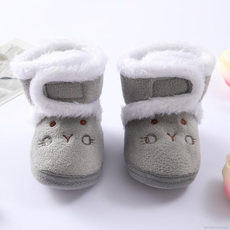 Giày lông mùa đông cho bé trai và bé gái - có lót bông mịn - Giày cổ cao - cổ thấp cho bé sơ sinh - bốt cho trẻ em