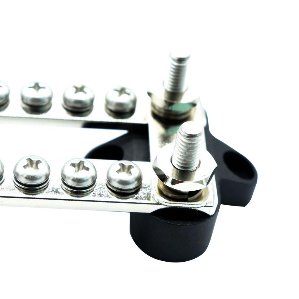 100A 6 Position Double Row Power Distribution Block Bus Bar with Terminals