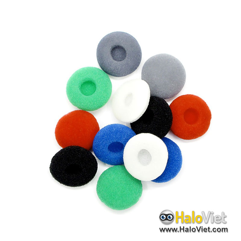 Bộ 10 mút bông lọc âm, bọc đệm tai nghe nhét trong Earbuds nhiều màu giúp êm tai & tăng âm bass