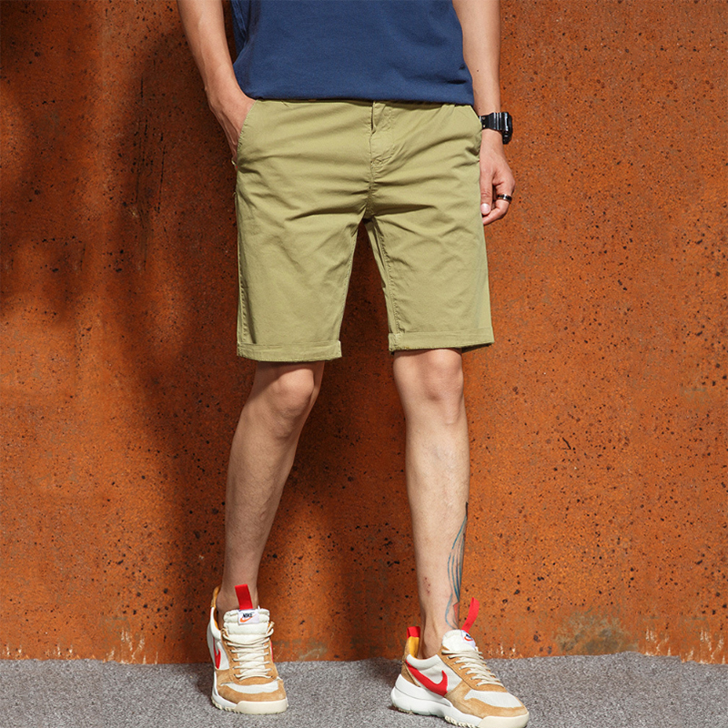 Summer solid color men's shorts Korean thin stretch men's pants