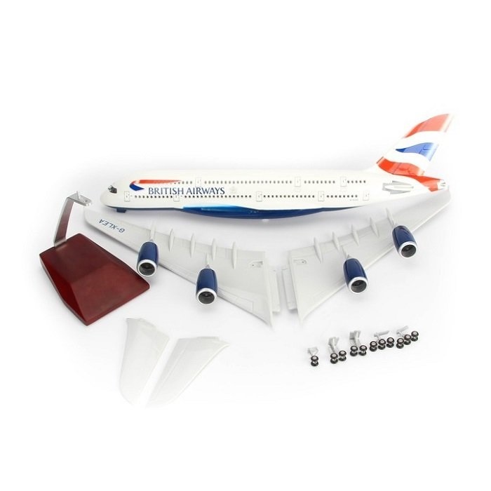 Mô hình máy bay tĩnh A380 British 47cm có bánh xe và đèn led