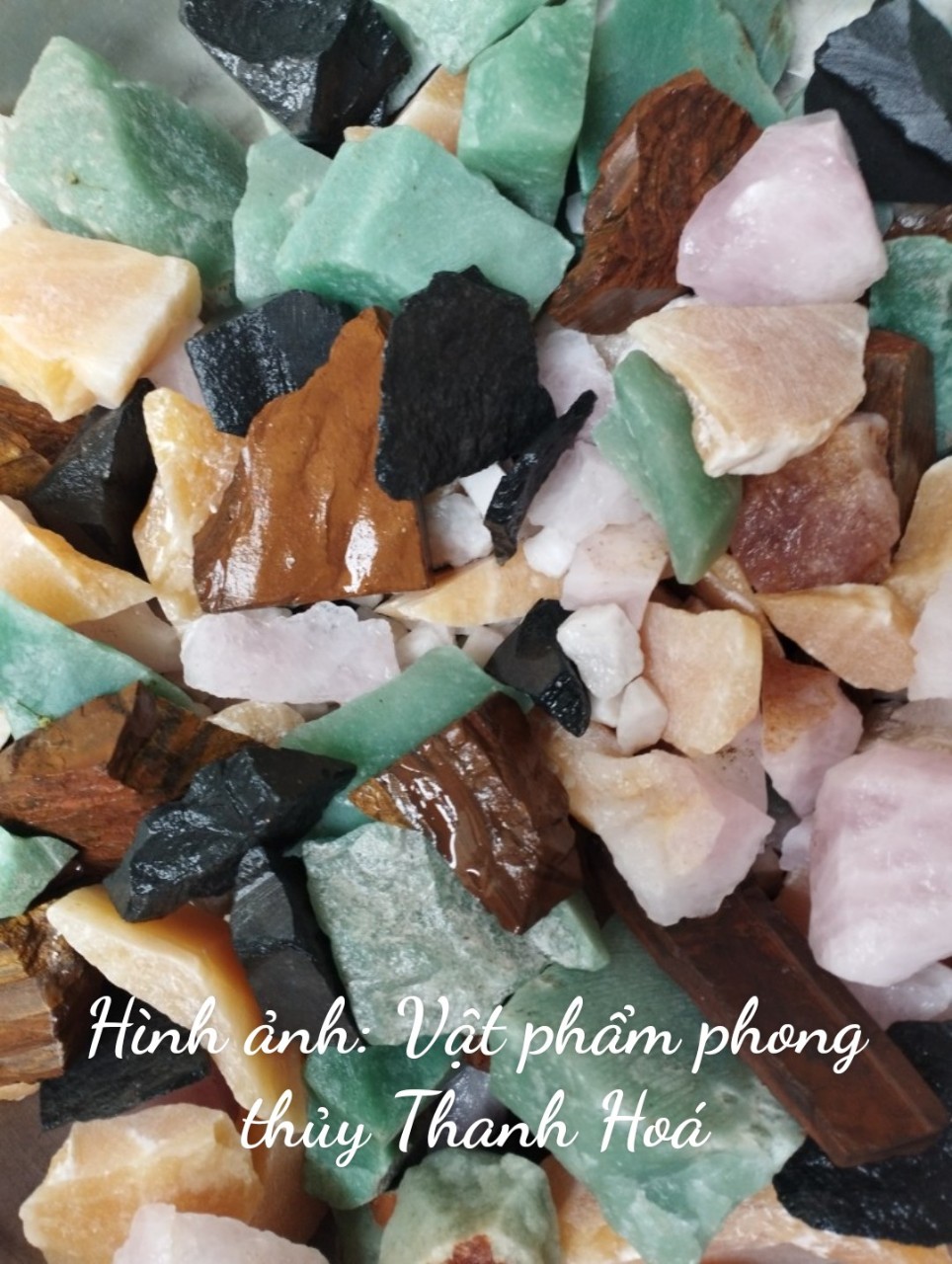 Đá thach anh thô nhiều màu tự nhiên 1kg - Đá phong thủy