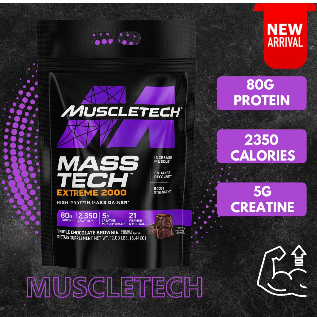 Sữa tăng cân tăng cơ Mass Tech Extreme 2000 Muscletech - vị Triple Chocolate Brownie - Nutrition Depot