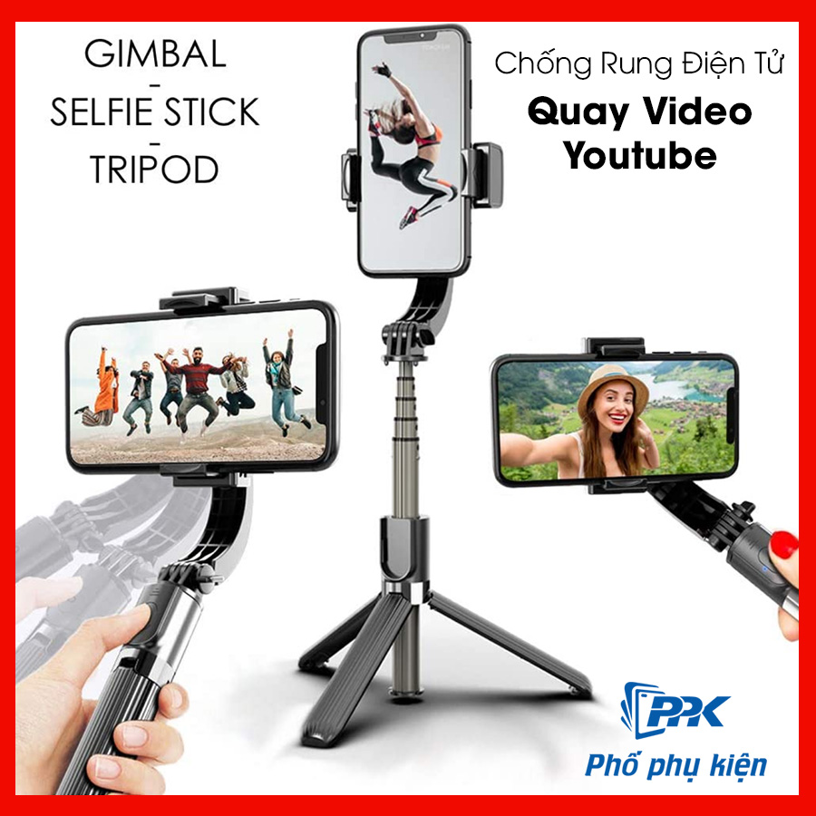 Gậy chống Rung Điện Thoại, Có Bluetooth Gimbal L08 Gậy Chụp Hình Quay Video Chống Rung Cao Cấp