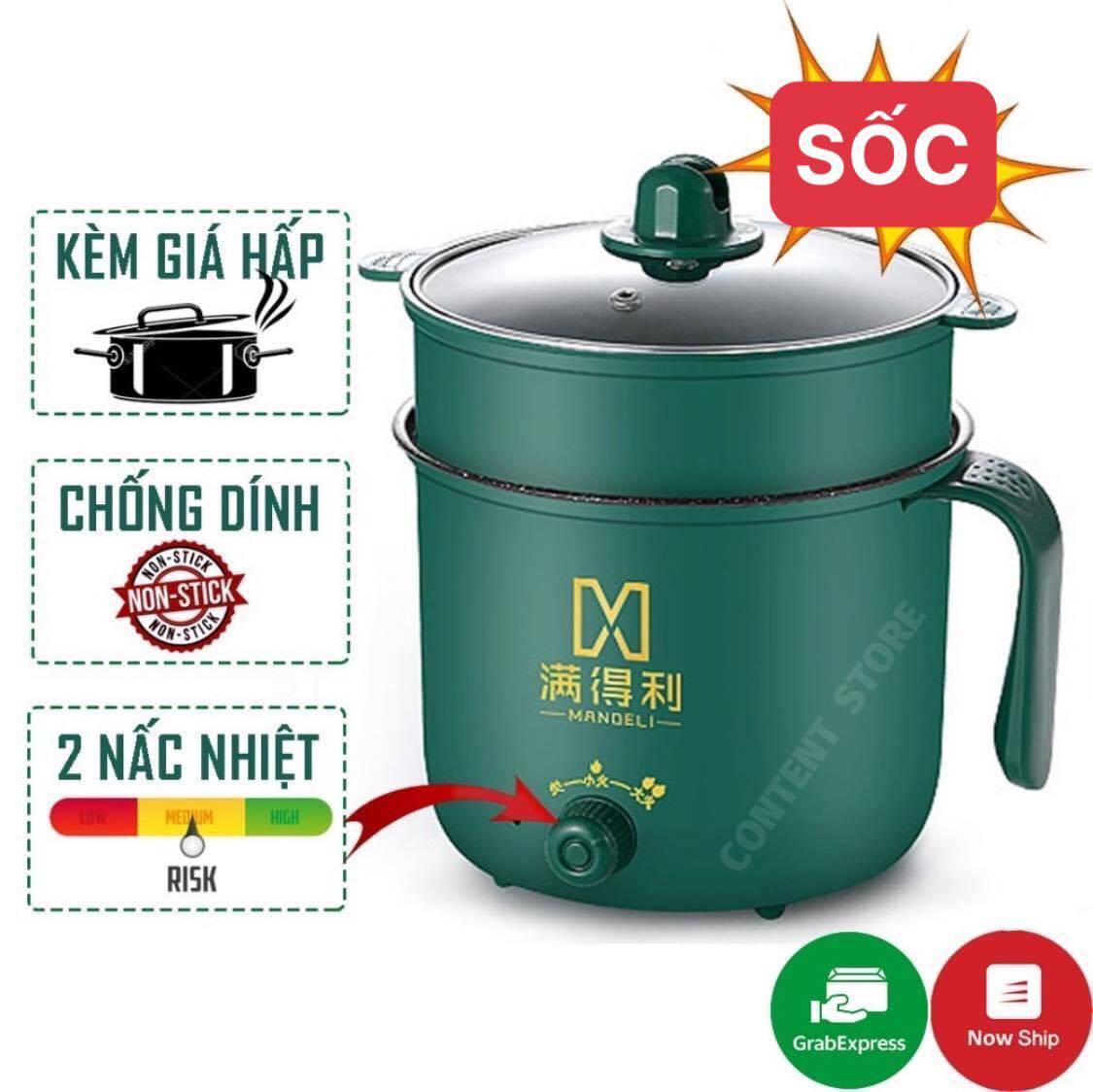 Nồi lẩu mini cao cấp đa năng 2 tầng có tay cầm dung tich 1.8L