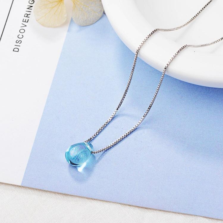 Dây chuyền bạc thời trang thiết kế kiểu ngọc xanh giọt nước ANTA Jewelry - ATJ9001