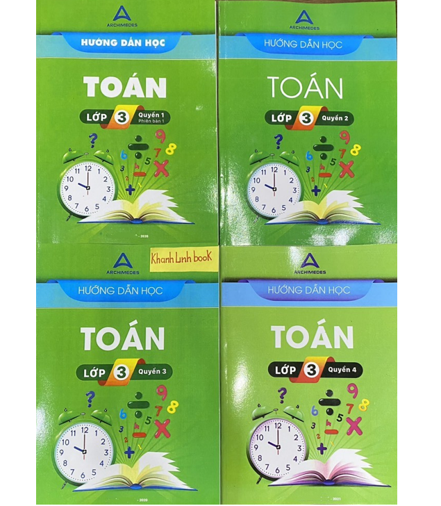 Sách - Combo 4 cuốn Hướng dẫn học toán lớp 3 ( 2023 )