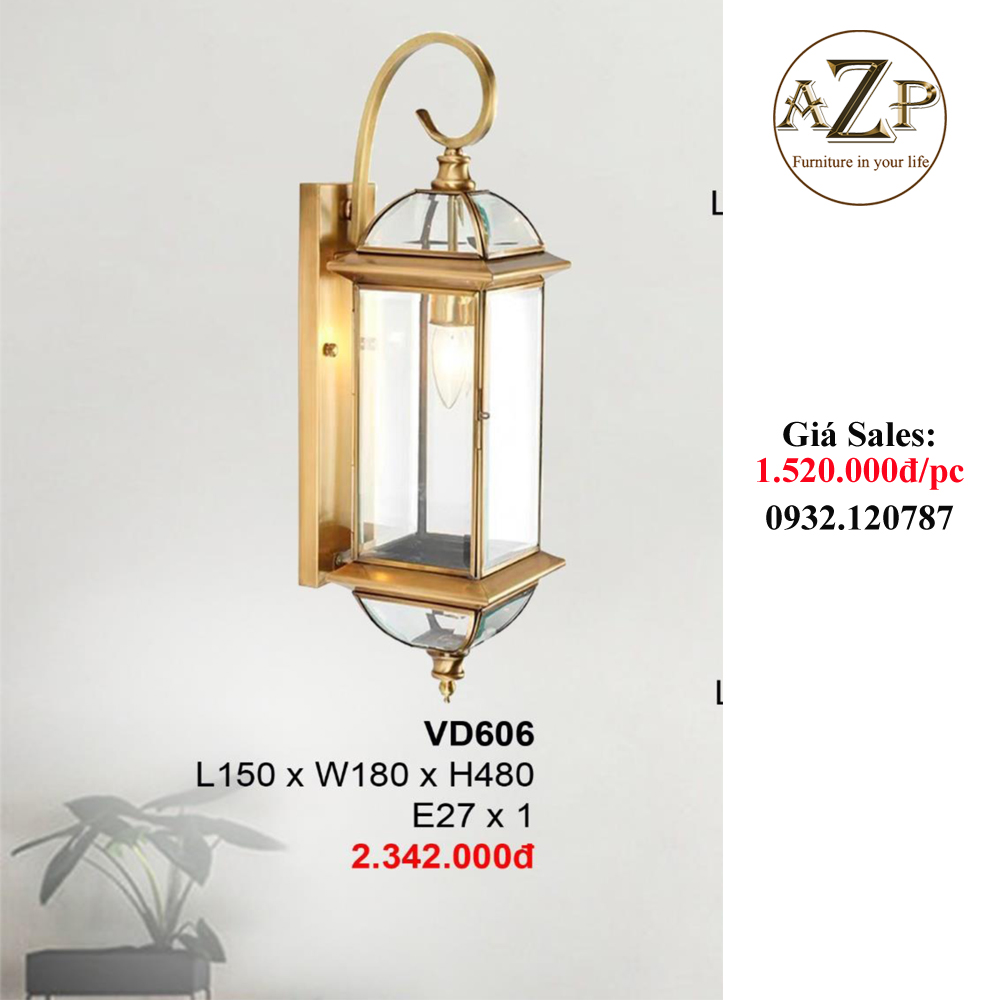 ĐÈN ĐỒNG / ĐÈN ỐP VÁCH / ĐÈN TRANG TRÍ / ĐÈN THẢ TRẦN / ĐÈN TREO TƯỜNG PHÒNG KHÁCH / PHÒNG NGỦ / ĐÈN TRANG TRÍ NHÀ HÀNG KHÁCH SẠN AZP-VD606 phong cách đương đại, hàng nhập khẩu AZP