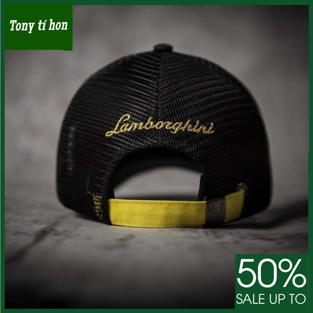 Tony tí hon - Mũ/nón kết lưỡi trai Lamborghini ngựa đen phối lưới thời trang nam nữ cao cấp