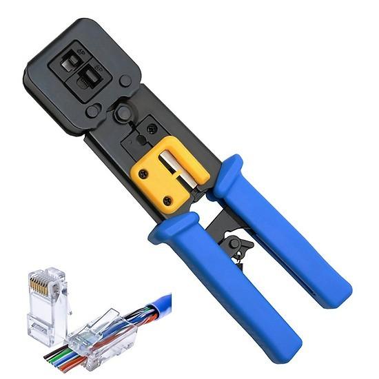 Kìm bấm hạt mạng xuyên thấu - Tặng kèm 10 hạt RJ45 xuyên thấu