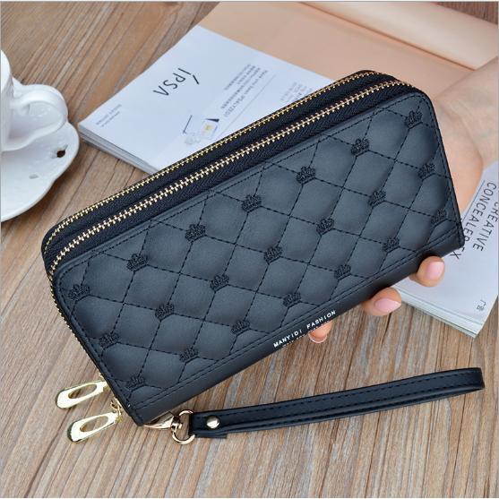 Ví nữ cầm tay hai khóa kéo trần trám VTT126 Danfashion