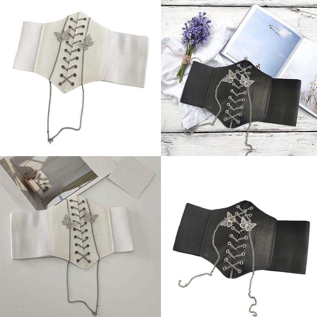 Corset Belt  Elastic High Waist PU Leather Tape  Girdle