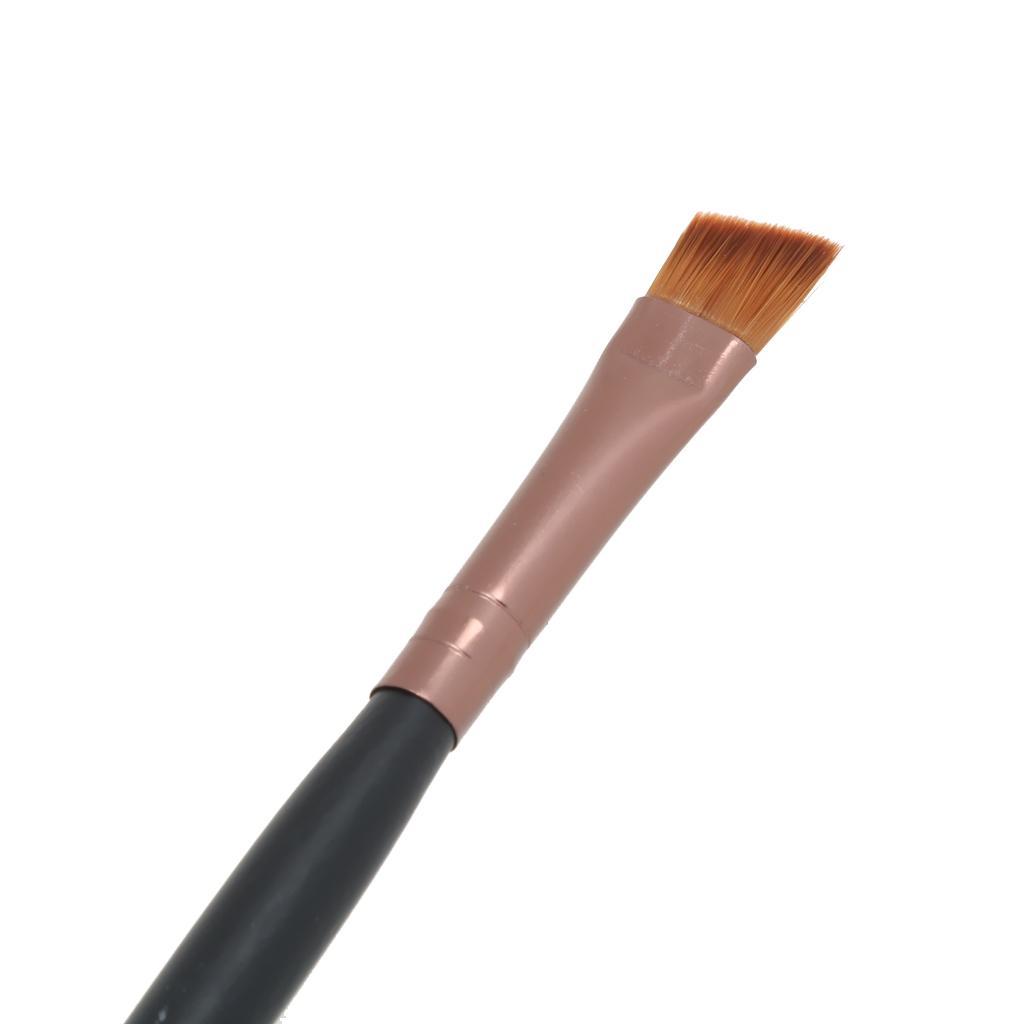 Cosmetic Makeup Wood Handle Double Eyebrow Brush + Eyebrow Comb Black