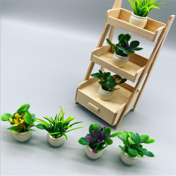 KHO-HN * Mô hình chậu cây hoa mini trang trí nhà búp bê, bàn làm việc, tiểu cảnh, terrarium, DIY