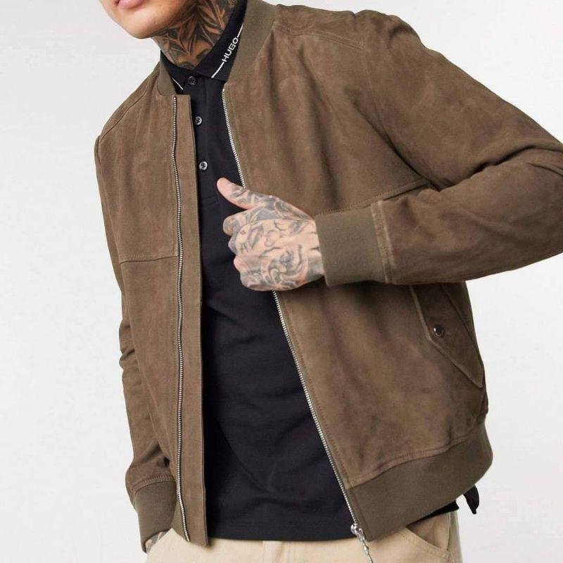 Áo khoác da lộn nam 2 lớp