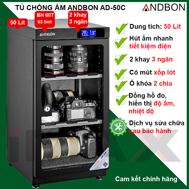 Hình ảnh Tủ Chống Ẩm Andbon AD-50C (50 lít) - Hàng Nhập Khẩu