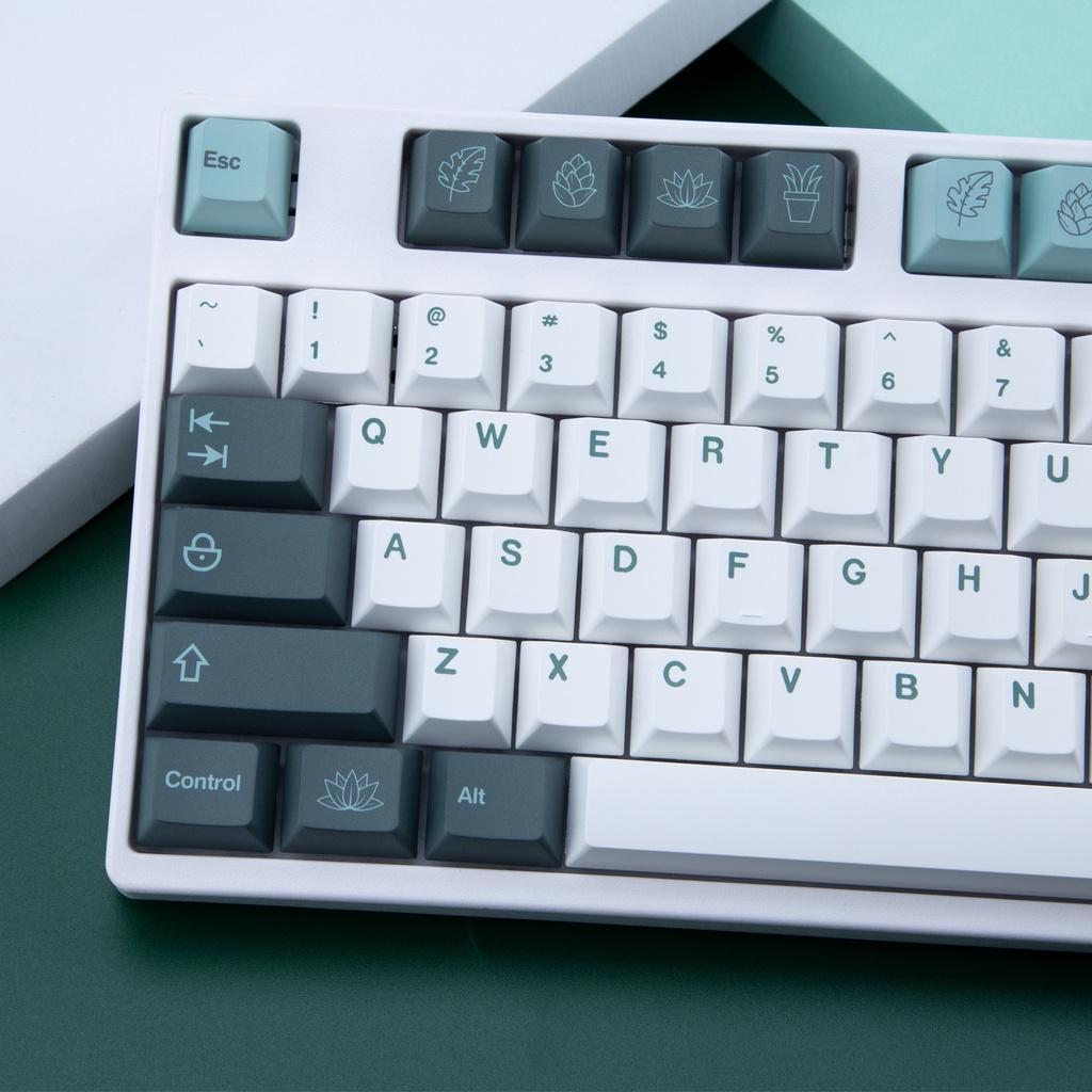 Cherry Profile PBT Dye Thăng hoa keycaps 143 Phím Bố cục ANSI cho bàn phím cơ Công tắc Cherry MX (Thực vật rừng)