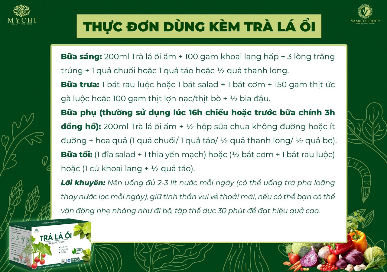 Trà Lá Ổi Mychi - Giảm CÂn, Tan Mỡ, Ngừa Mỡ Máu