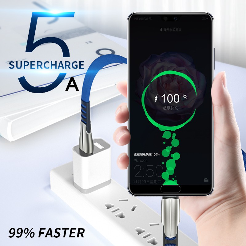 Dây cáp sạc nhanh 5A kết nối cổng Micro USB/Type-C /Lightning tùy chọn cho iPhone Android - miếng lót chuột