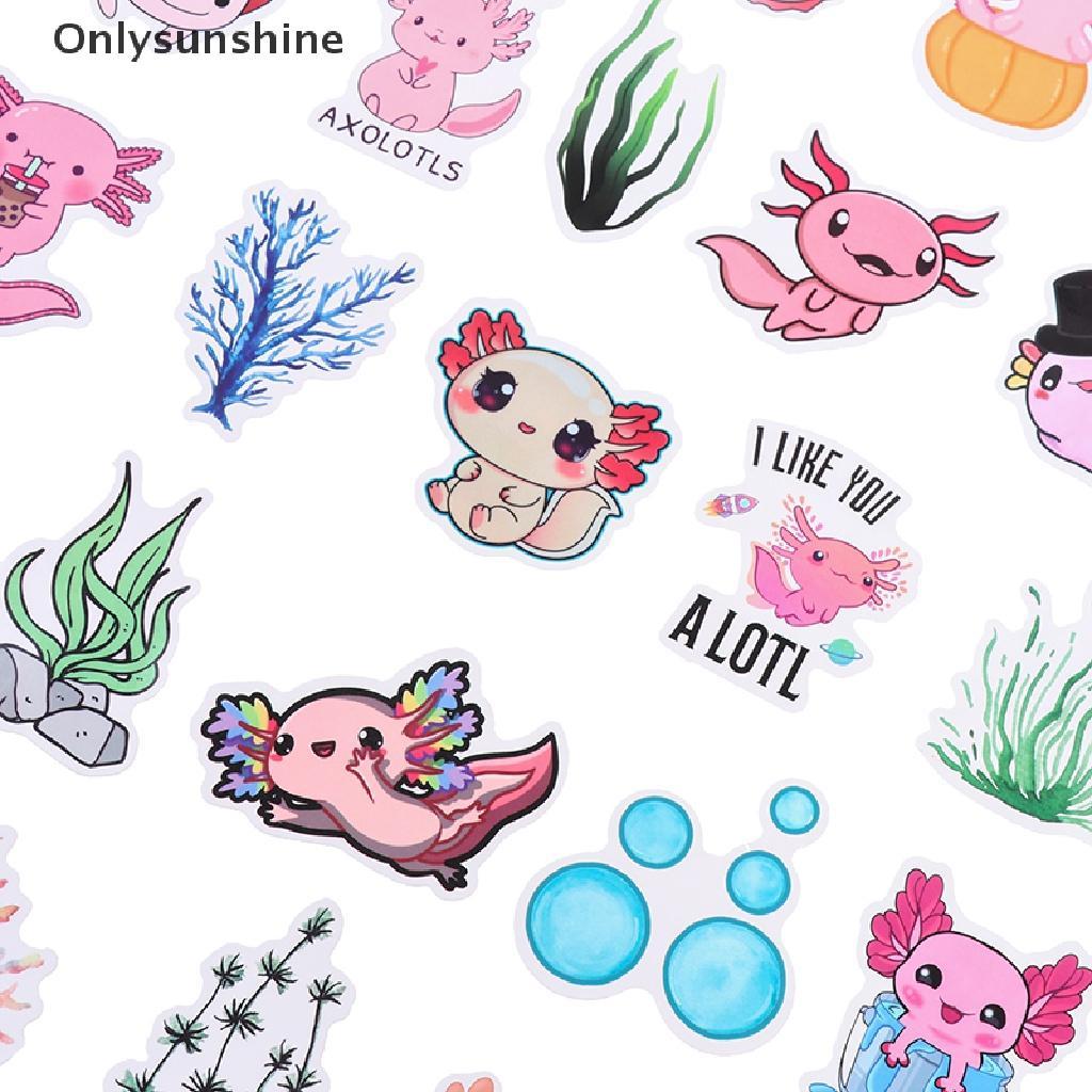 Bộ 100 Miếng Dán Hình Axolotl Động Vật Graffiti Dễ Thương Trang Trí Laptop / Trẻ Em