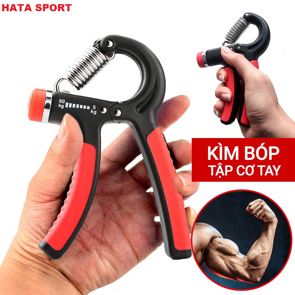 Kìm bóp tập cơ tay Hata Sport HT01E điều chỉnh lực 5kg đến 60kg chắc chắn