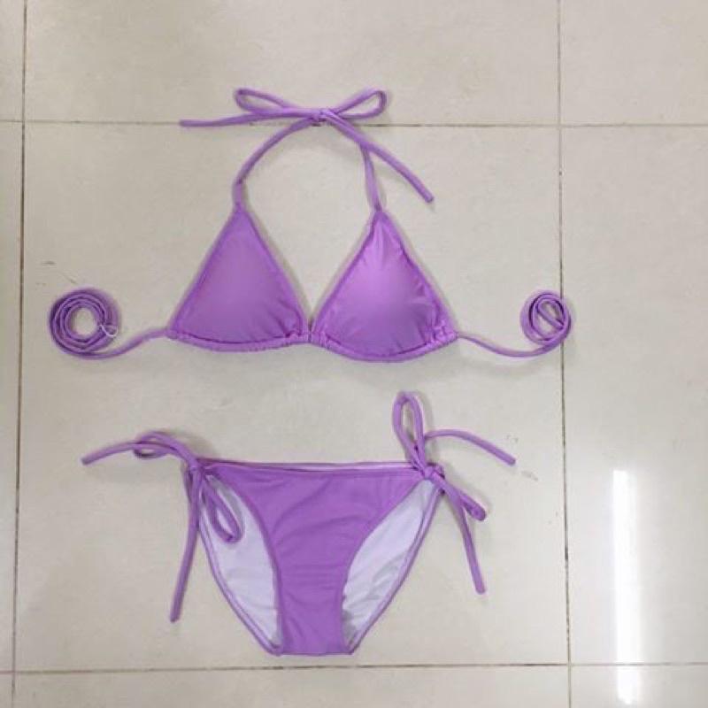 Bikini đồ bơi đi biển 2 mảnh tam giác màu tím