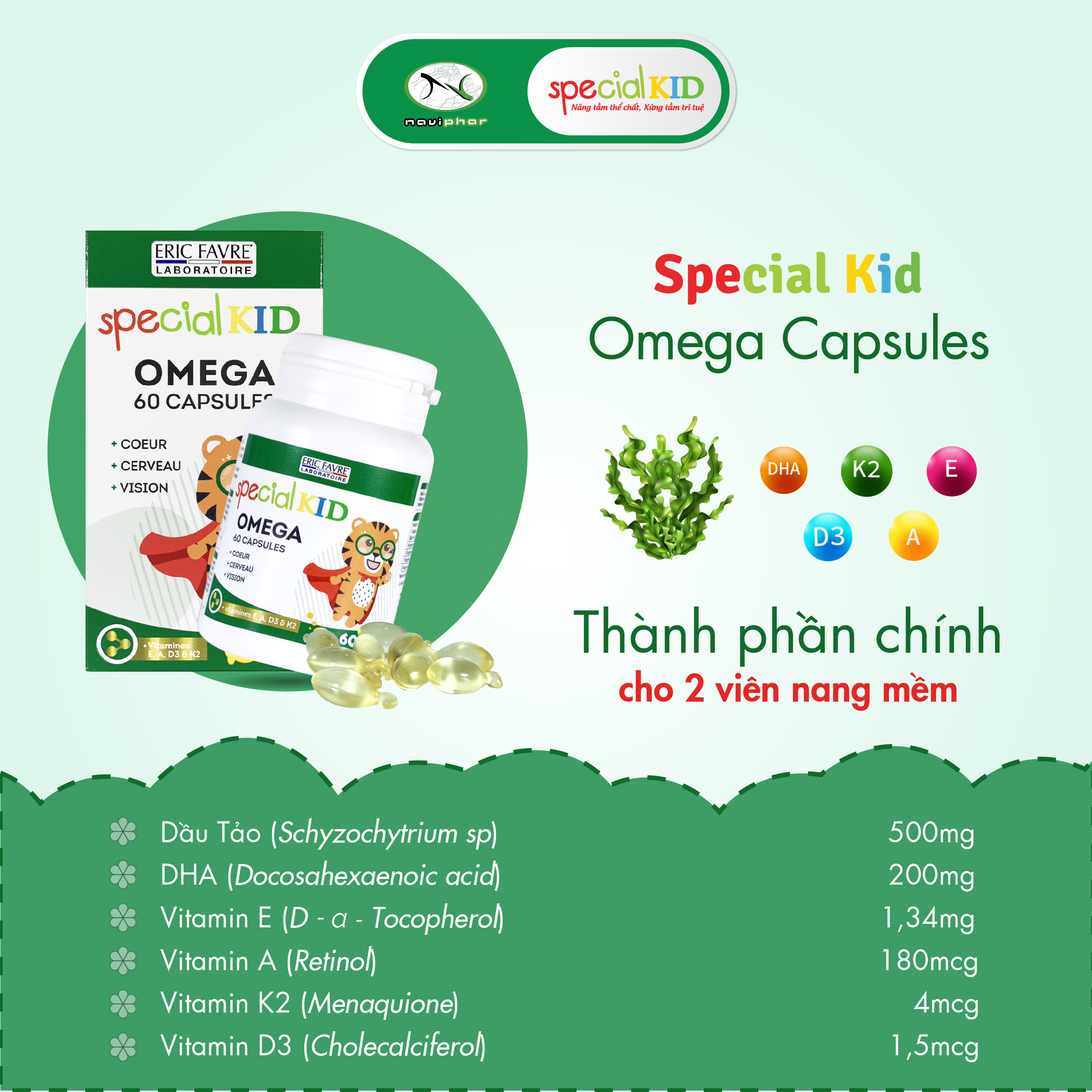 TPBVSK Special Omega Capsules - Tinh dầu bổ sung Omega, DHA - Tốt cho não bộ và tim mạch, hỗ trợ tăng cường thị lực