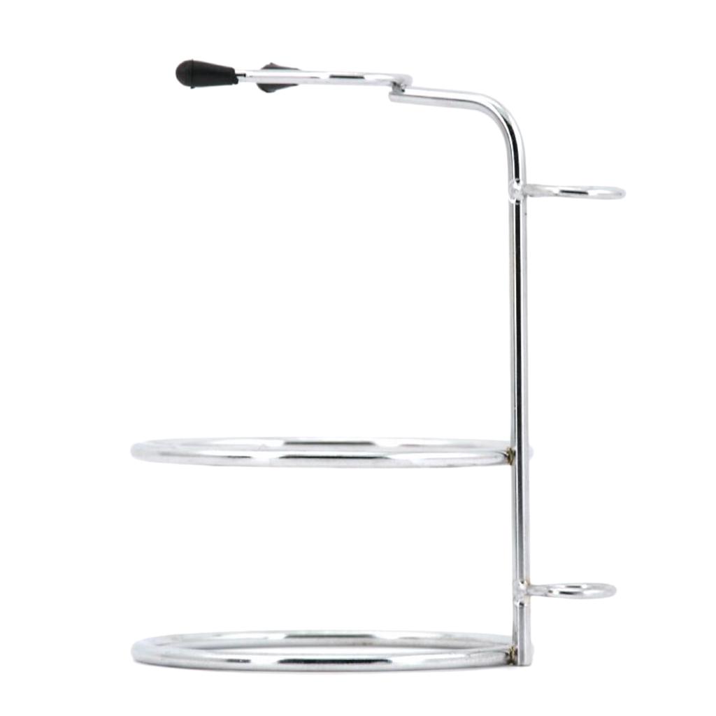 Weighted Base Removable Alloy Silver Men's Shaving Brush Straight Holder Stand Soap Bowl Double Edge
