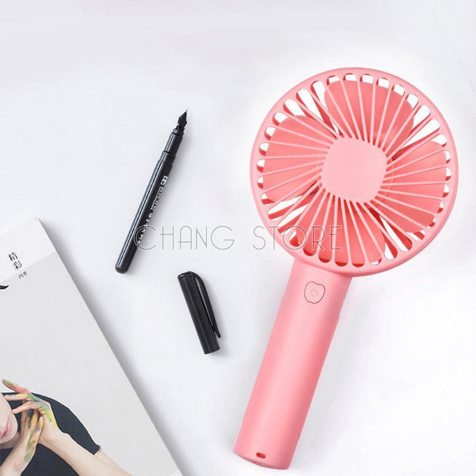 Quạt Cầm Tay Pin Sạc 4 Cánh 3 Tốc Độ Gió Có Đế Để Bàn, Quạt Để Bàn Pin Sạc USB Cao Cấp