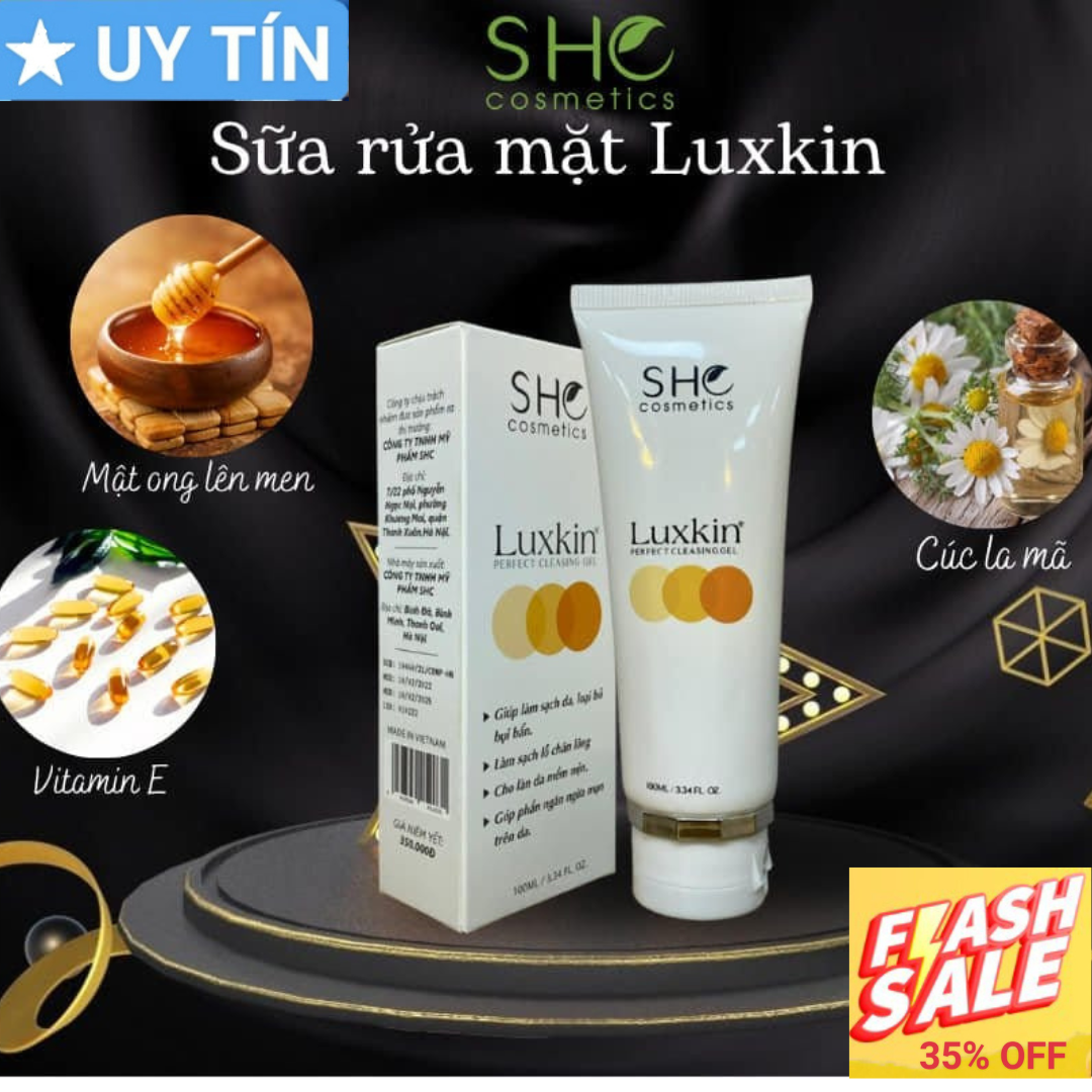 Sữa Rửa Mặt Mật Ong Lên Men LUXKIN 100ml - Sạch Sâu, Giữ Ẩm, Bảo Vệ Da Khỏi Tác Nhận Bên Ngoài...Sản Phẩm Của Đông dược bà Vân