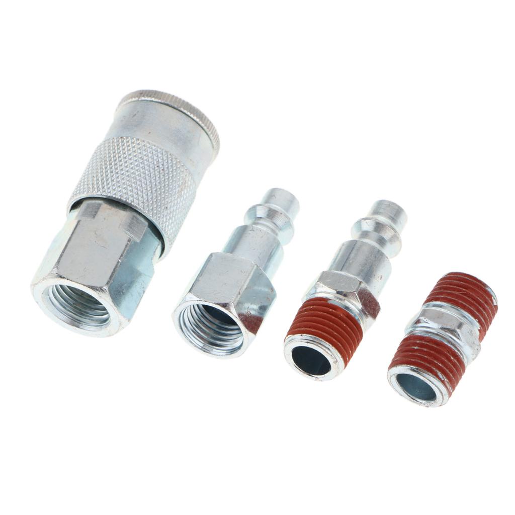 4pcs Universal Quick Release Coupler Set 1/4" Air Hose Connector Fitting NPT