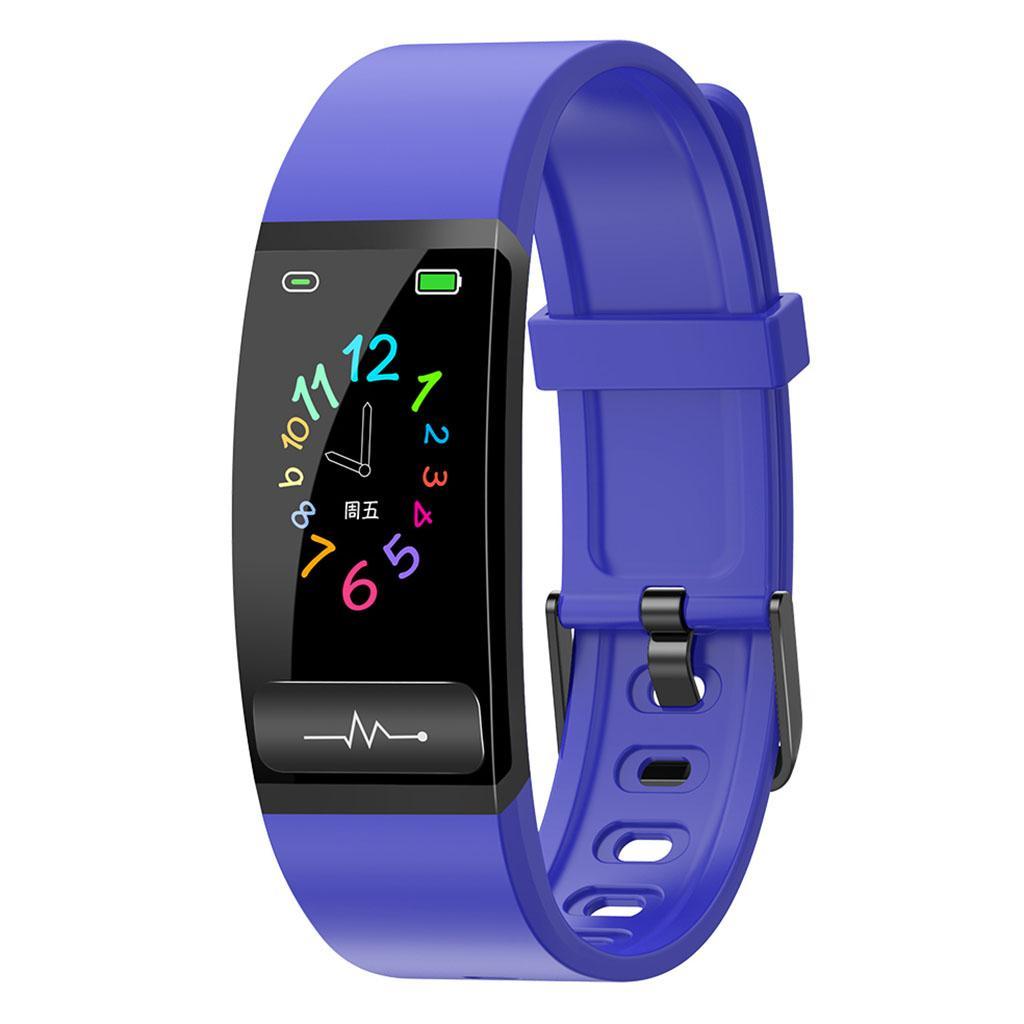 Smart Watch Tracker Body Temperature Blood Pressure Heart Rate IP67 Blue