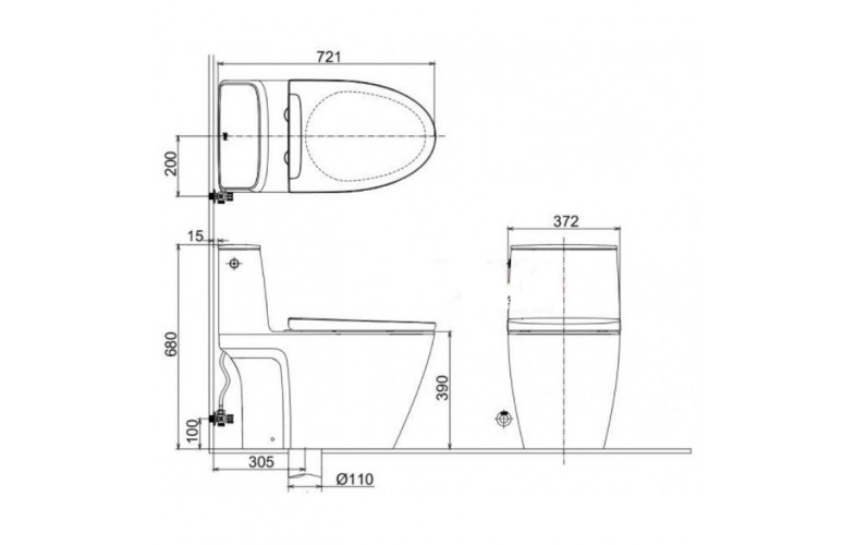 Bồn Cầu INAX ACT-902VN 1 Khối Dòng S200 Xả Tự Động