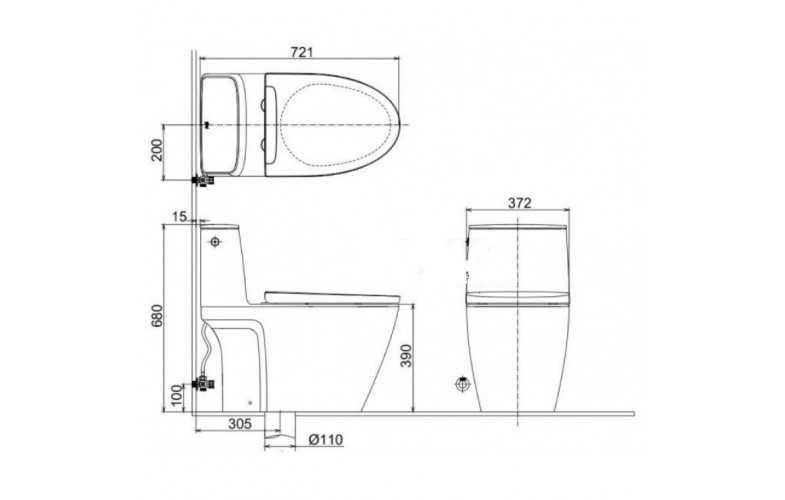 Bồn Cầu INAX ACT-902VN (ACT902VN) 1 Khối Dòng S200 Xả Tự Động