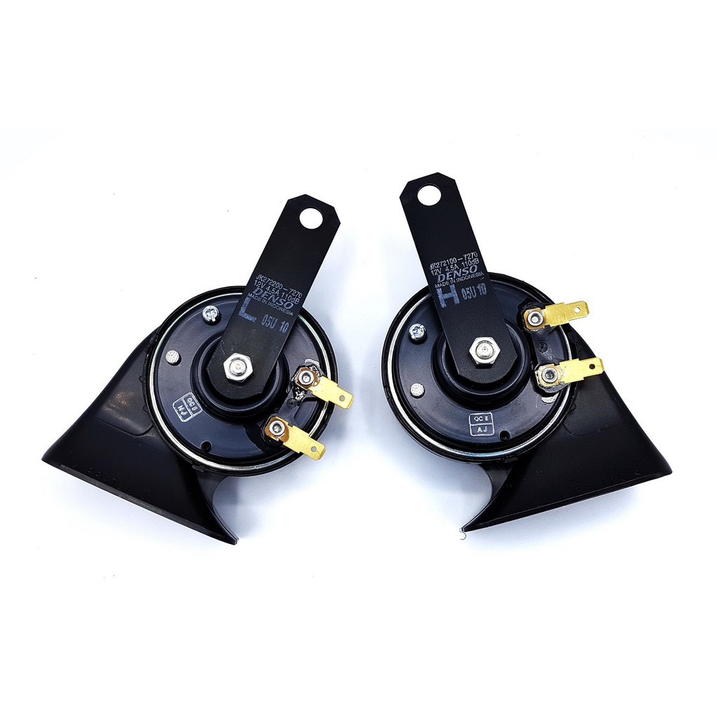 Còi sên Denso 2 jack cho ô tô từ 4 chỗ đến 16 chỗ - Kèn ốc sên ô tô Denso kèm giắc bát.