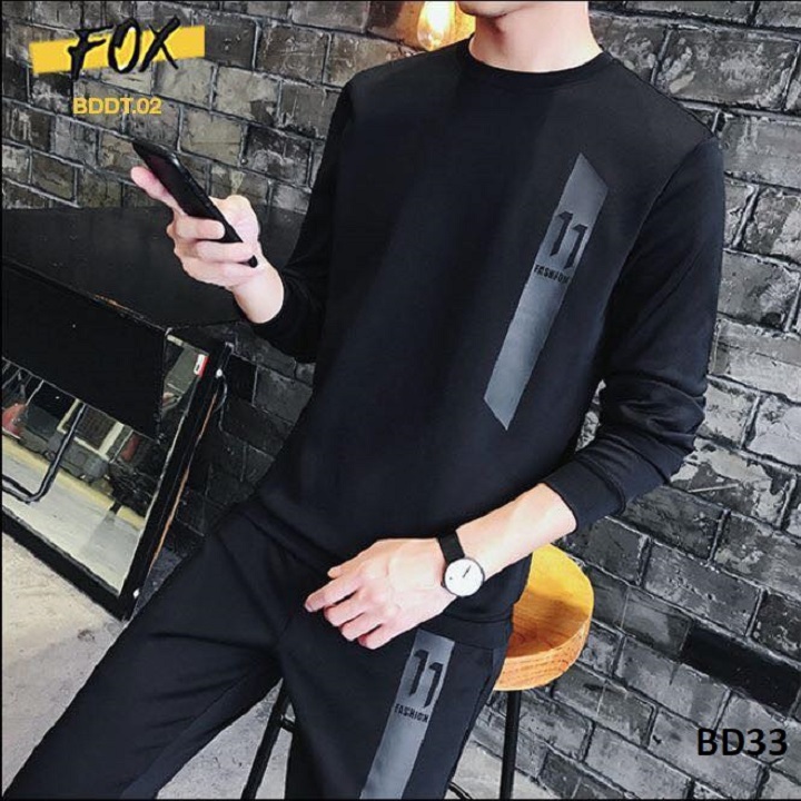 Bộ Thể Thao Nam Dài Tay - Bộ Thu Đông Chất Liệu Nỉ Cao Cấp Mềm Mịn - BD33