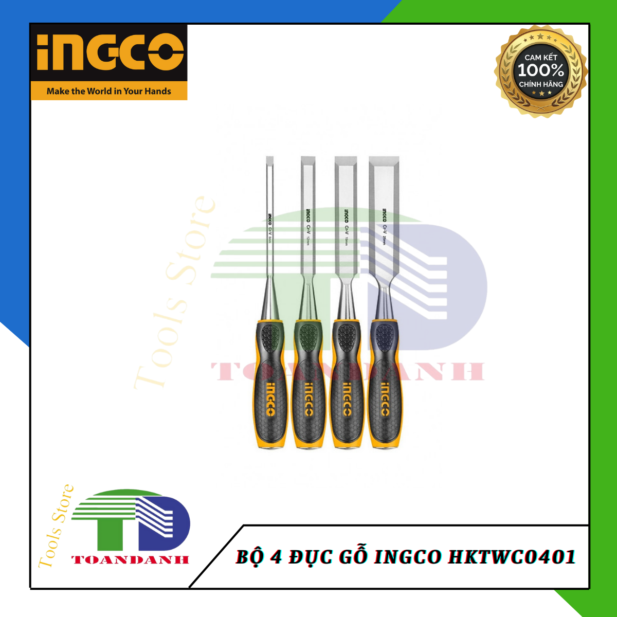 Bộ 4 đục gỗ Ingco HKTWC0401