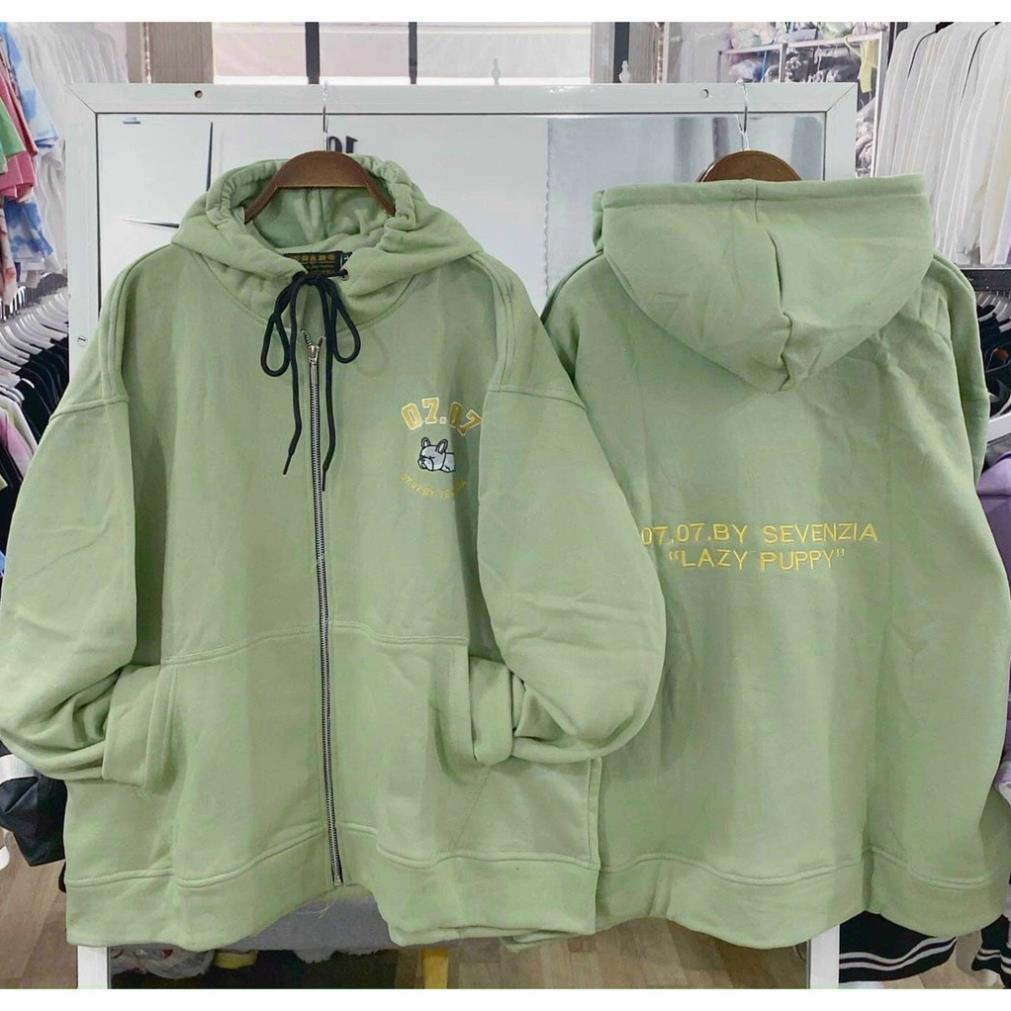 Áo khoác hoodie nam nữ Puppy Lazy 07 07 dáng unisex form rộng chất nỉ bông chống nắng tốt