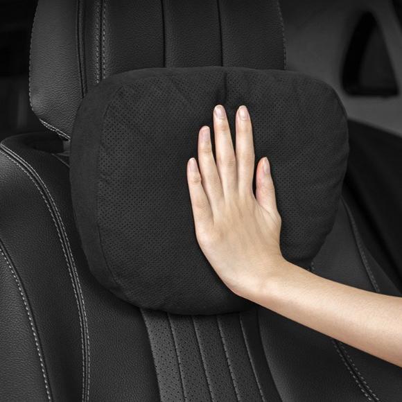 Gối tựa đầu ô tô nhiều lỗ thoáng khí và tựa lưng chất liệu da lộn mercedes maybach S-Class 2024 - Kem, Kem