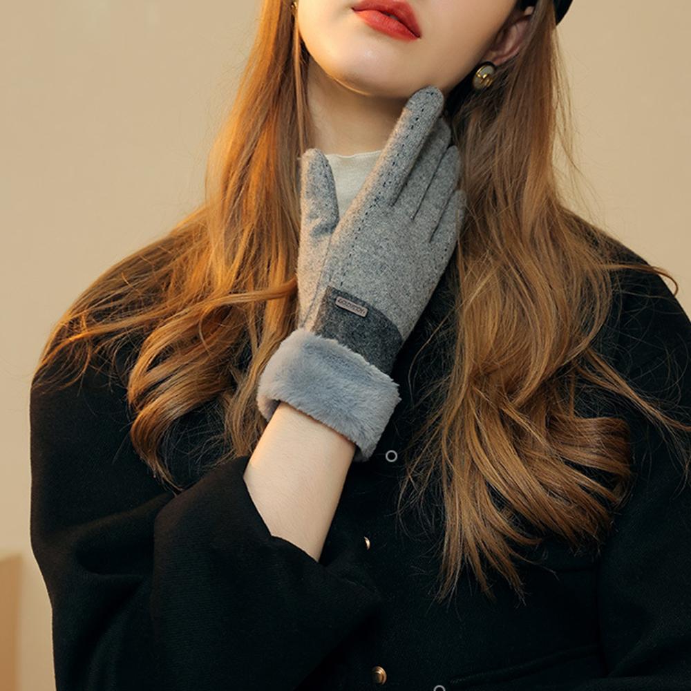 Golovejoy Winter Warm Wool Gloves for Women Touchscreen Texting Gloves Mittens