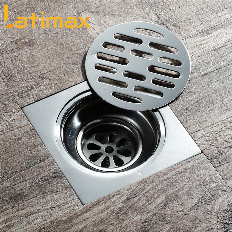 Phễu thoát sàn chống mùi hôi Inox 304 Mặt Tròn GTS1 dày 2mm - Ga thoát sàn chống trào ngược, chống côn trùng Cao cấp (KT 12 x 12 cm)